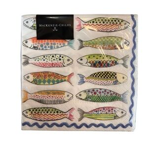 Mackenzie-Child NWT in protective  cellophane, Go Fish Cocktail Paper Napkins